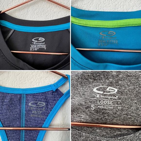 4x C9 Champion active workout tech tank top tee t-shirt blue black gray purple - Picture 2 of 11